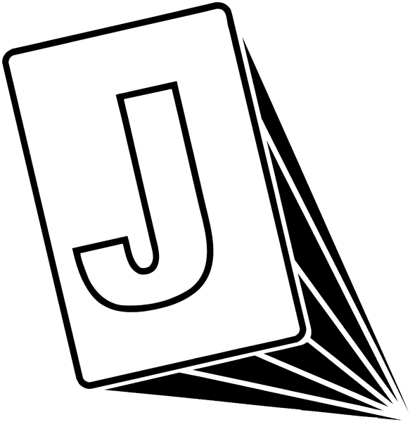 The letter 'J' vinyl sticker. Customize on line. Numbers 065-1852